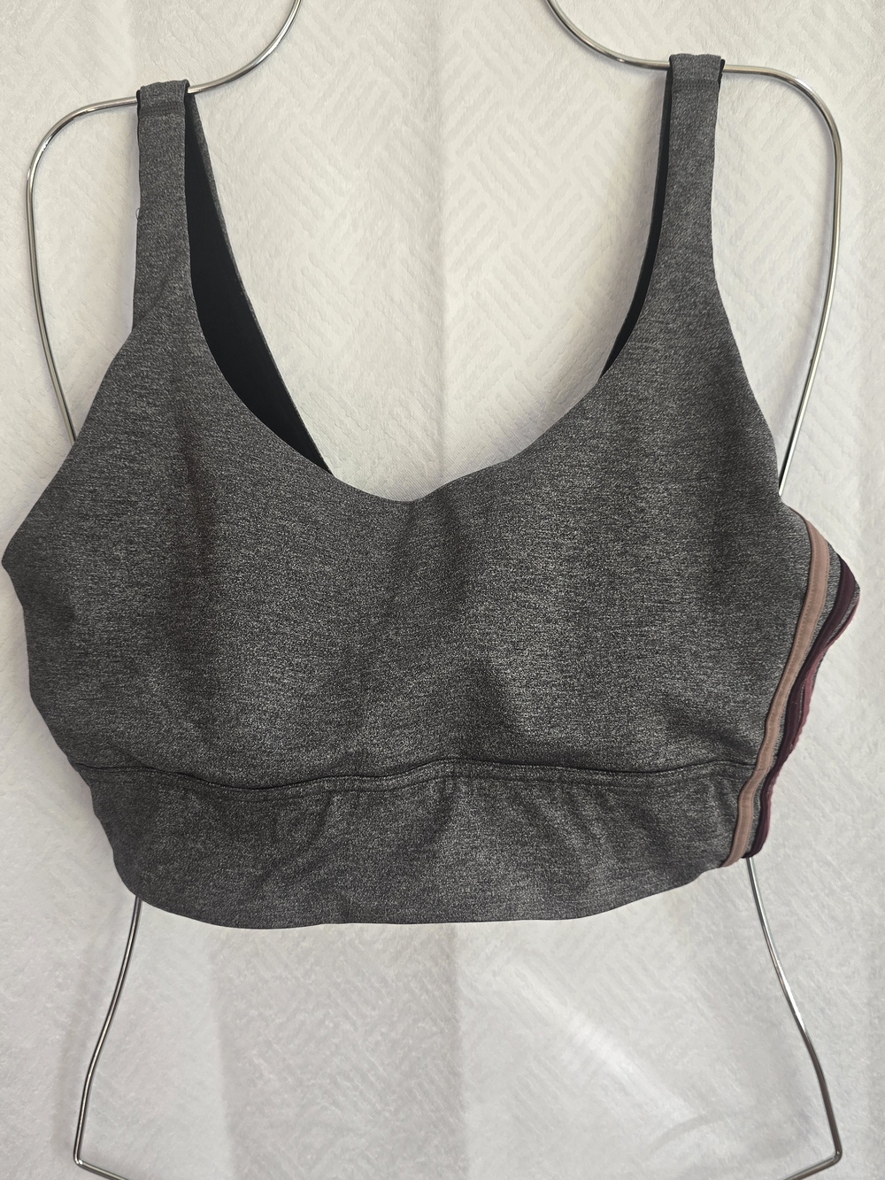 lululemon athletica Grey & Black V-Neck Cropped Sports Bra